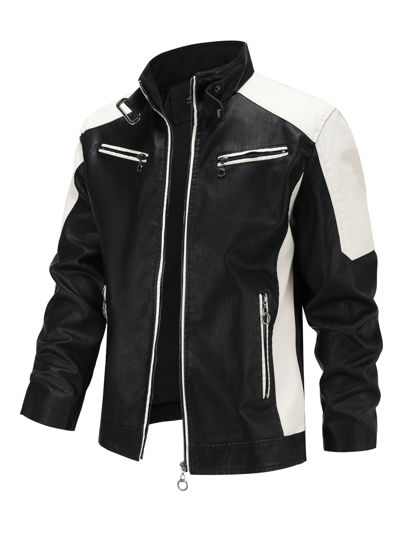 Męska kurtka motocyklowa w kolorze blokowym