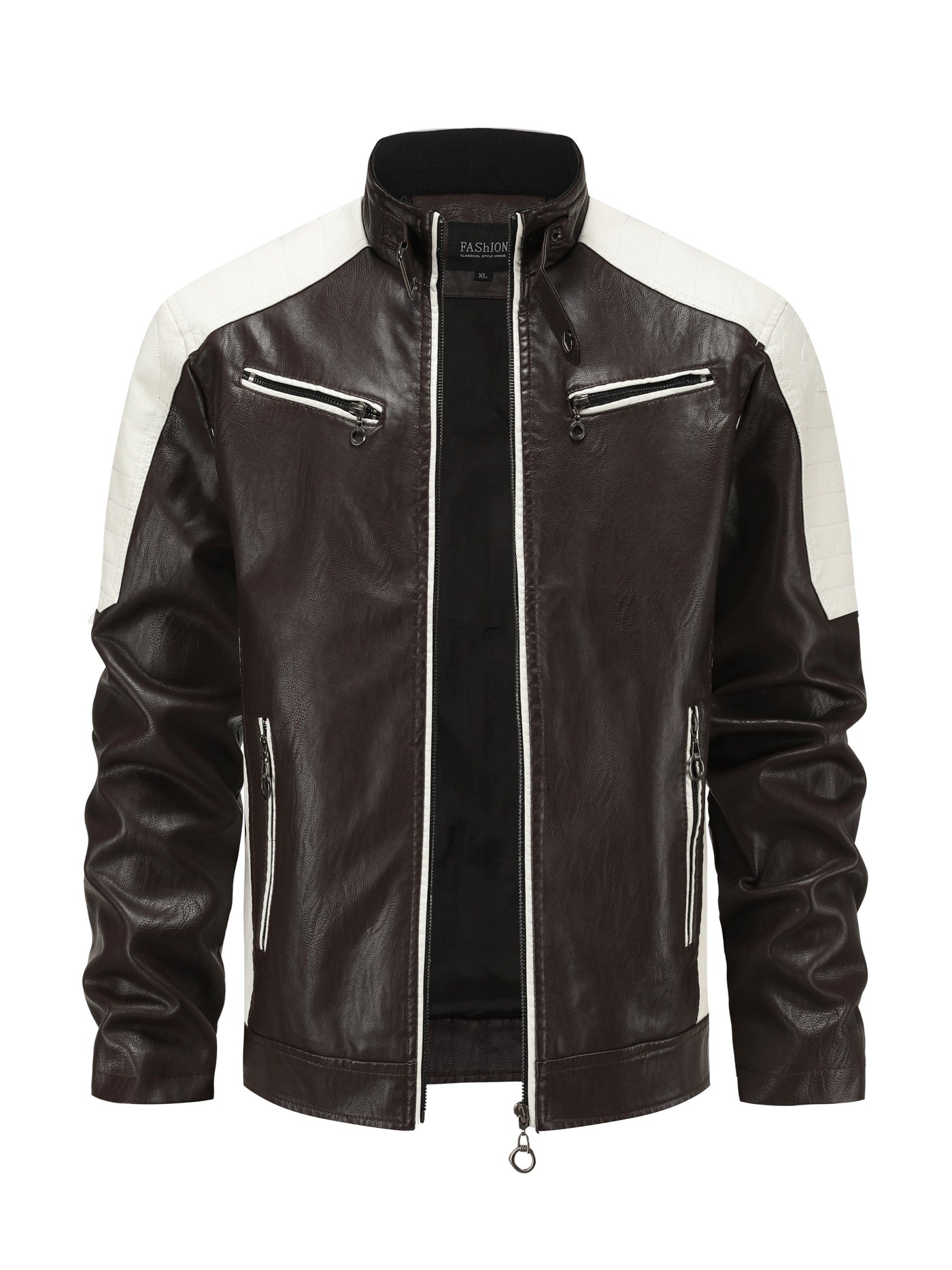 Męska kurtka motocyklowa w kolorze blokowym