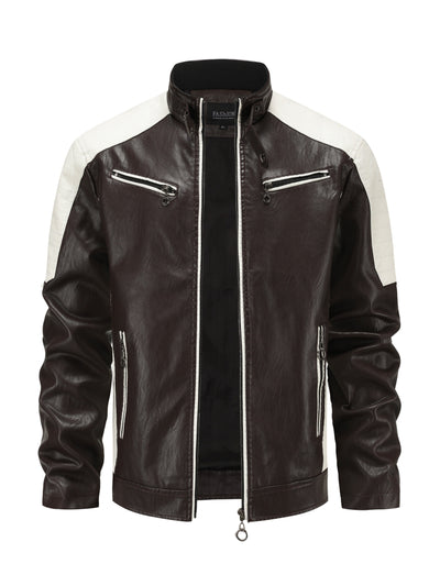 Męska kurtka motocyklowa w kolorze blokowym