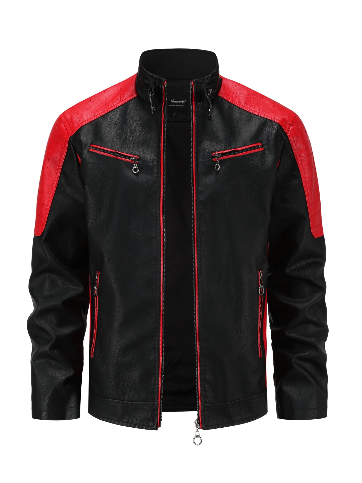 Męska kurtka motocyklowa w kolorze blokowym