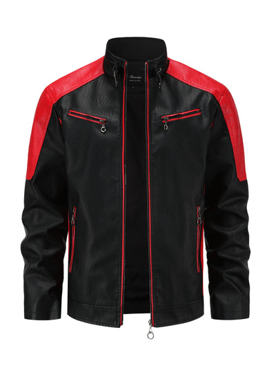 Męska kurtka motocyklowa w kolorze blokowym