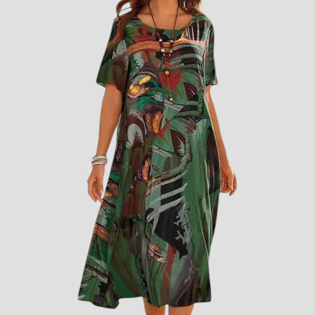 Eleonora | Letnia sukienka midi o luźnym kroju