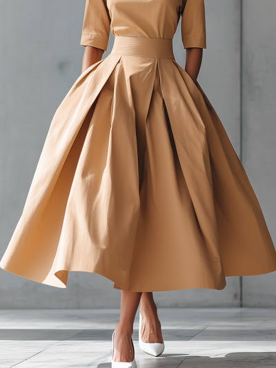 Sukienka Maxi Strukturalna z Bawełny