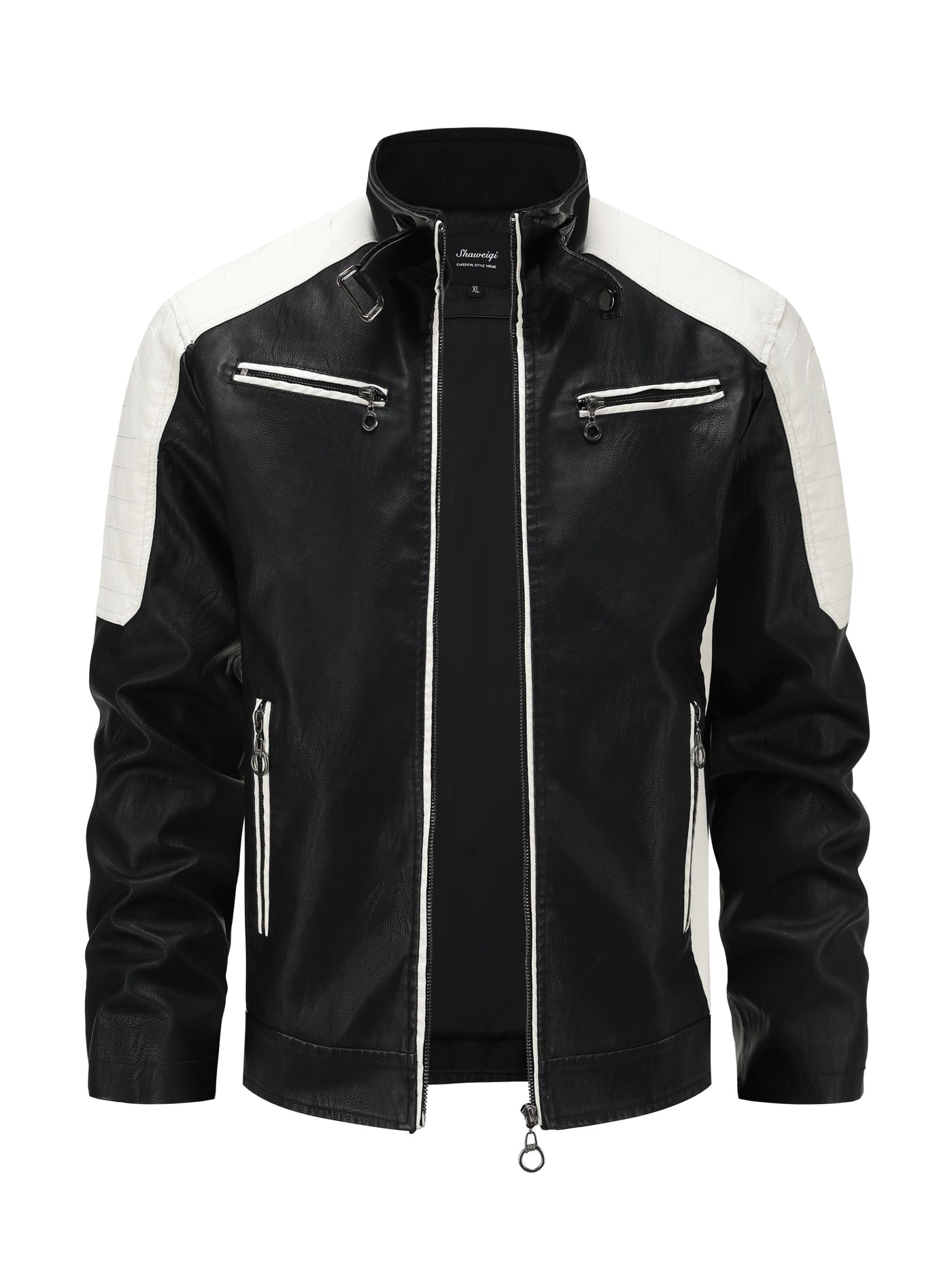 Męska kurtka motocyklowa w kolorze blokowym