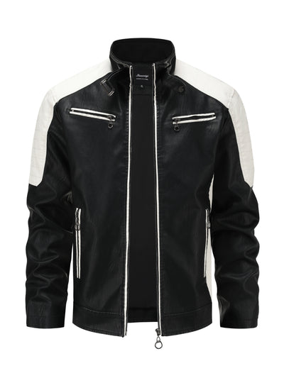 Męska kurtka motocyklowa w kolorze blokowym