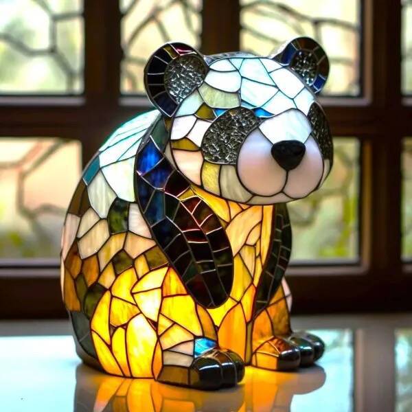Pandaou | Lampa panda Magisk z kolorowego szkła