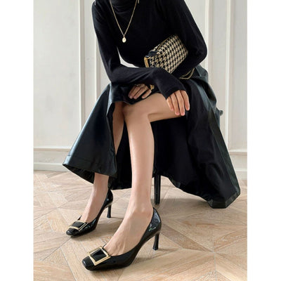 Narella™ | Eleganckie sandały na średnim obcasie z kwadratowym noskiem