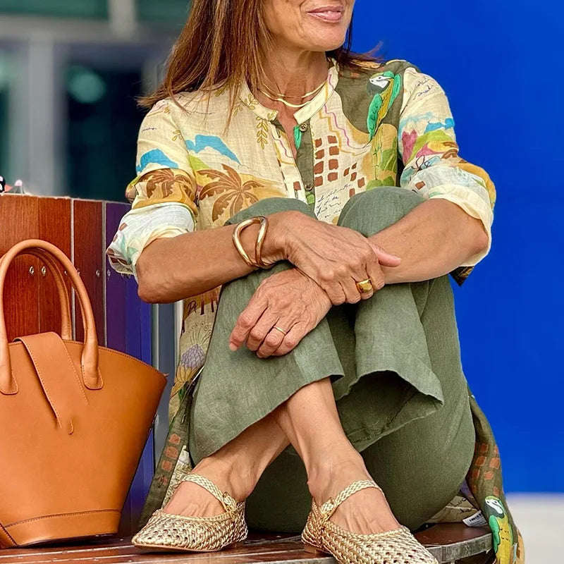 Jessica™ | Elegancki lniany zestaw