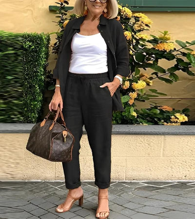 Martina | Zestaw z koszuli i spodni z lnu i bawełny