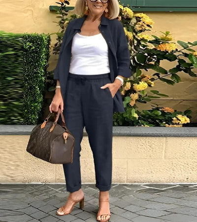 Martina | Zestaw z koszuli i spodni z lnu i bawełny