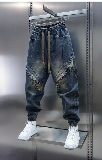 Laurent™ | Spodnie Baggy z Denimu z Pasem