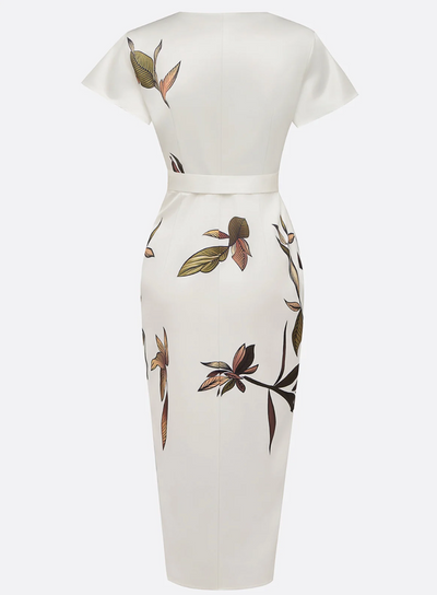 NOMI - Elegancka biała satynowa sukienka