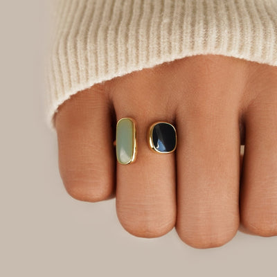 Pierścionek Owinięty z Akwamarynem