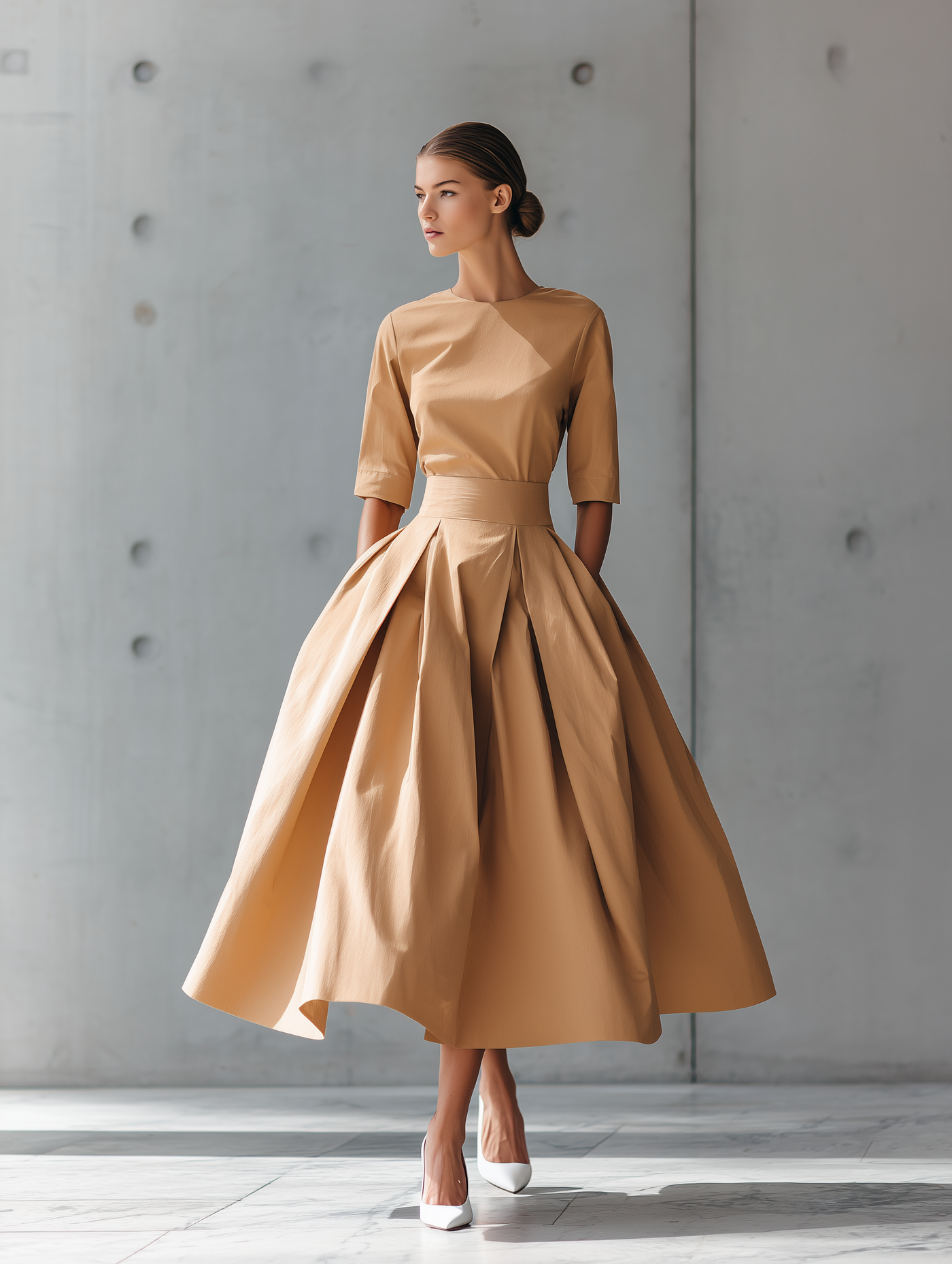 Sukienka Maxi Strukturalna z Bawełny