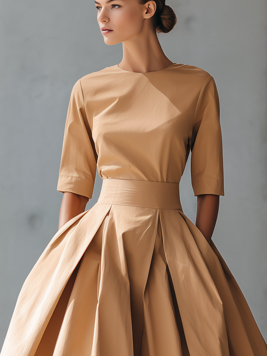 Sukienka Maxi Strukturalna z Bawełny