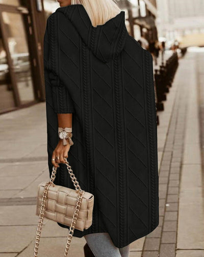 Monalisa - Długi Kardigan z Kapturem