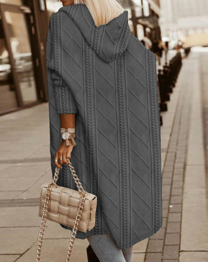 Monalisa - Długi Kardigan z Kapturem