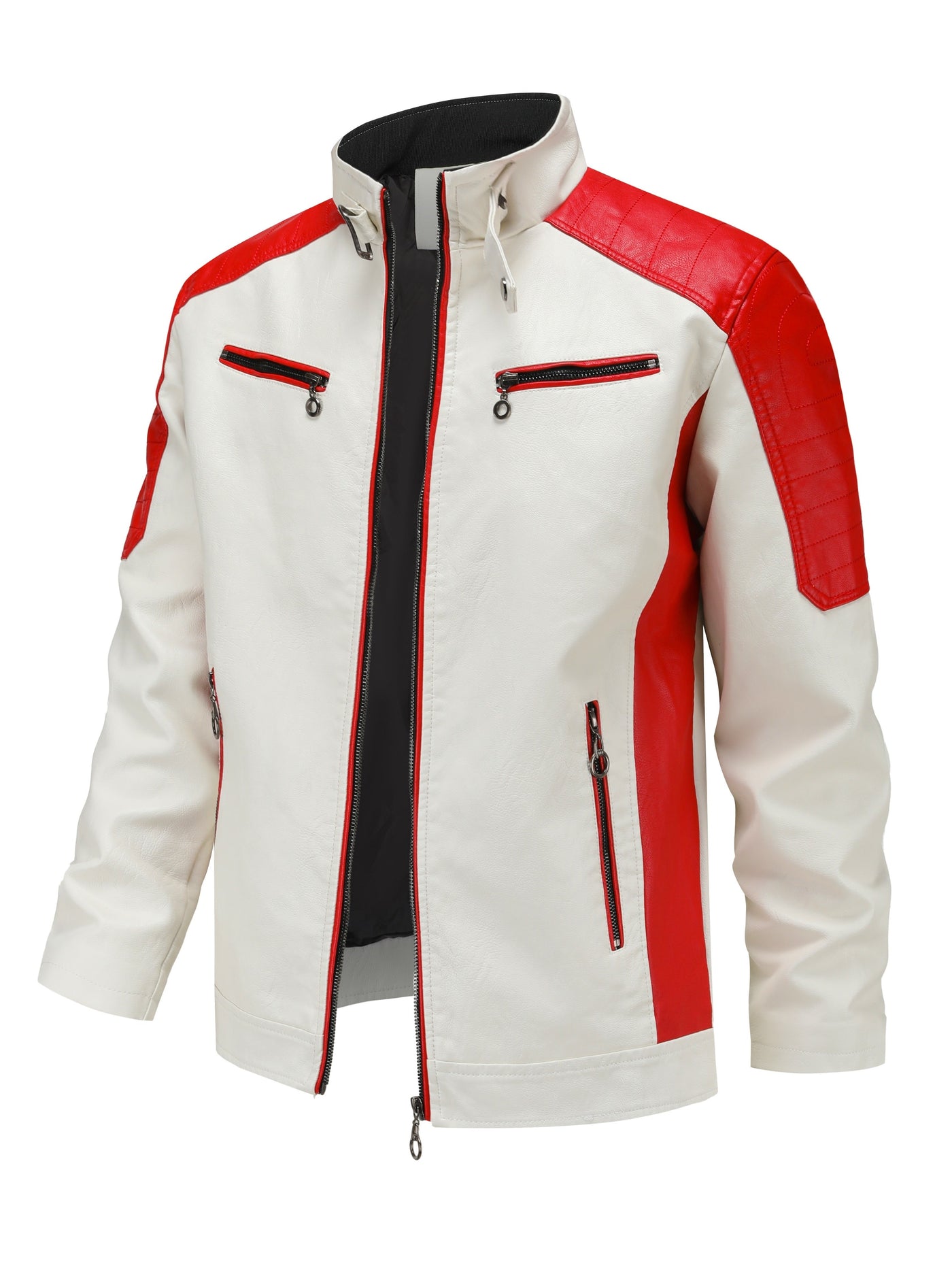 Męska kurtka motocyklowa w kolorze blokowym