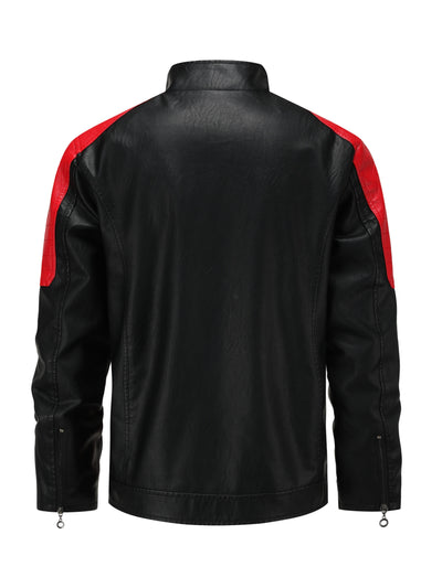 Męska kurtka motocyklowa w kolorze blokowym