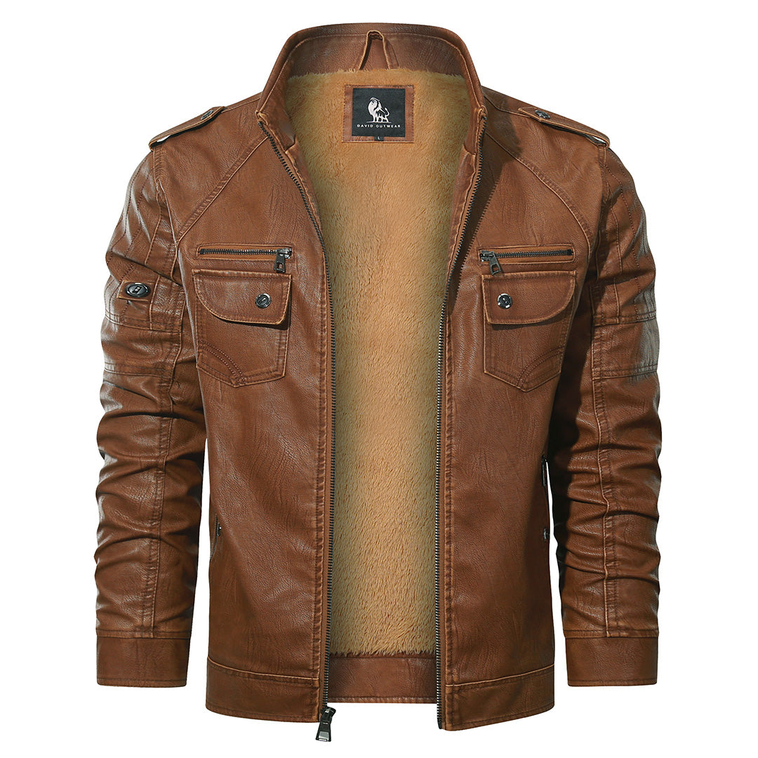 Kurtka Biker z Fleece'u